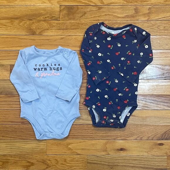 Girls 9 Month Long Sleeve Onesie 10-Piece Lot - Picture 6 of 11